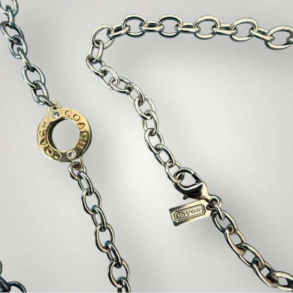 NWOT Coach Mixed Metals Rondell Necklace Silver Gold - Picture 7 of 7